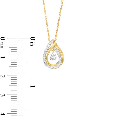 Unstoppable Love™ 0.20 CT. T.W. Diamond Dangle Double Teardrop Pendant in 10K Gold