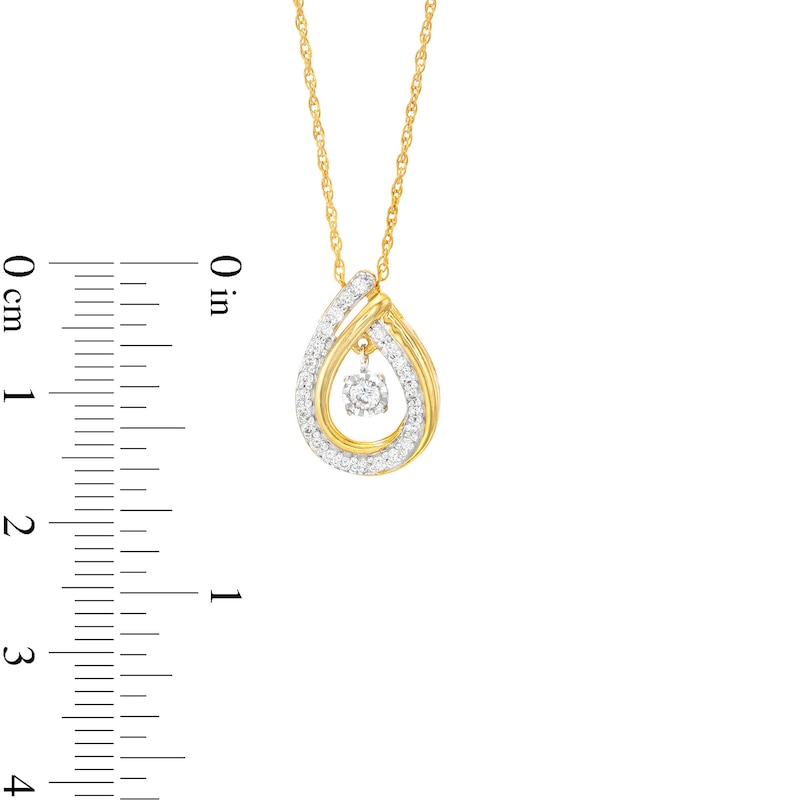 Unstoppable Love™ 0.20 CT. T.W. Diamond Dangle Double Teardrop Pendant in 10K Gold