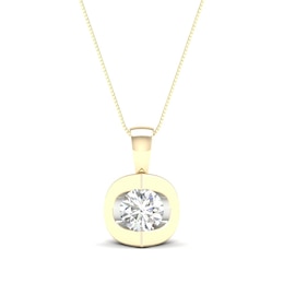 0.30 CT. Canadian Certified Diamond Solitaire Tension-Set Pendant in 14K Gold (I/I2) - 17&quot;