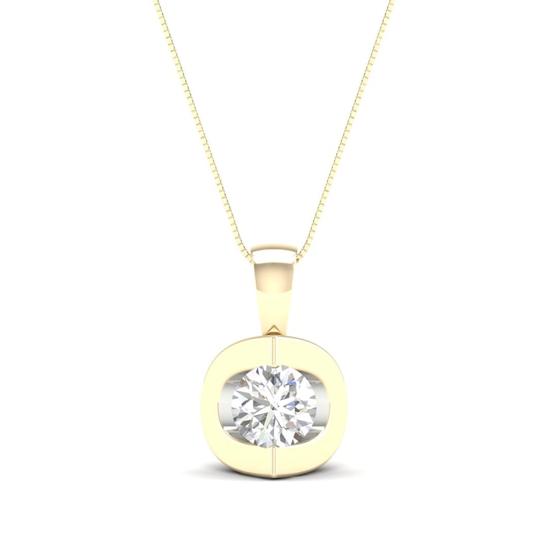 Main Image 1 of 0.30 CT. Canadian Certified Diamond Solitaire Tension-Set Pendant in 14K Gold (I/I2) - 17"