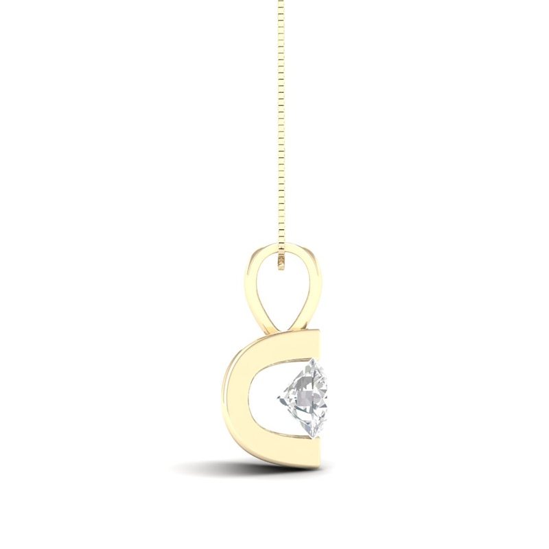 Main Image 2 of 0.30 CT. Canadian Certified Diamond Solitaire Tension-Set Pendant in 14K Gold (I/I2) - 17"