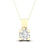 Thumbnail Image 1 of 0.50 CT. Canadian Certified Diamond Solitaire Square Block Pendant in 14K Gold (I/I2)