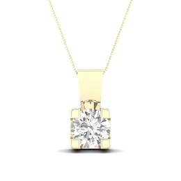 0.50 CT. Canadian Certified Diamond Solitaire Square Block Pendant in 14K Gold (I/I2)
