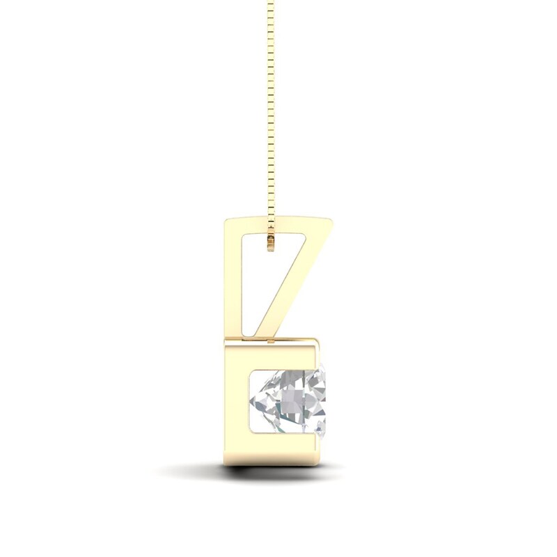 Main Image 2 of 0.50 CT. Canadian Certified Diamond Solitaire Square Block Pendant in 14K Gold (I/I2)