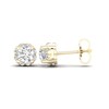 Thumbnail Image 1 of Canadian Certified Centre Diamond 1.00 CT. T.W. Scallop Frame Flower Stud Earrings in 14K Gold (I/I2)