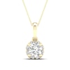 Thumbnail Image 1 of Canadian Certified Centre Diamond 0.50 CT. T.W. Scallop Frame Flower Pendant in 14K Gold (I/I2)