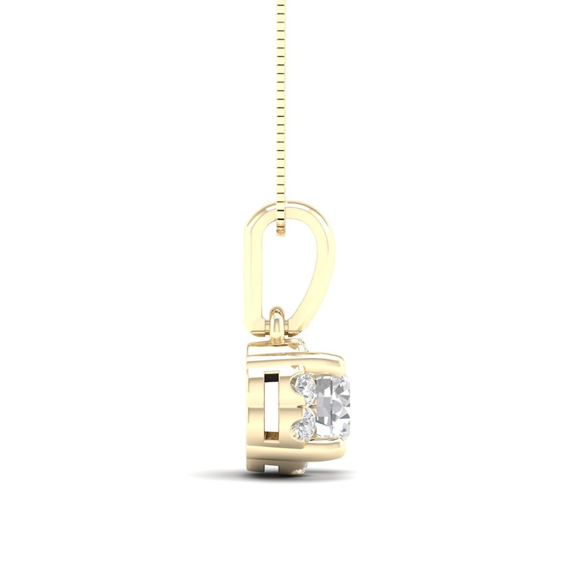 Main Image 2 of Canadian Certified Centre Diamond 0.50 CT. T.W. Scallop Frame Flower Pendant in 14K Gold (I/I2)