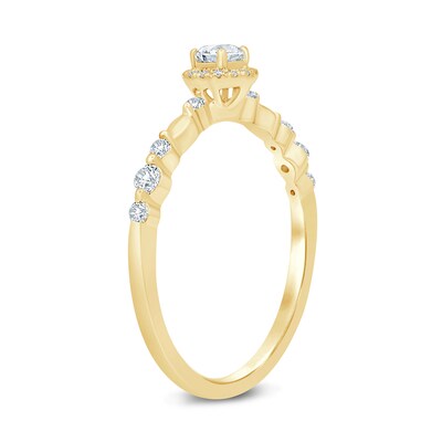 0.29 CT. T.W. Diamond Frame Station Engagement Ring in 10K Gold (I/I3)