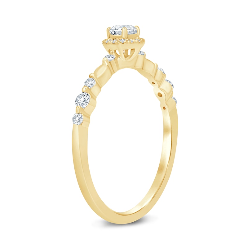 0.29 CT. T.W. Diamond Frame Station Engagement Ring in 10K Gold (I/I3)