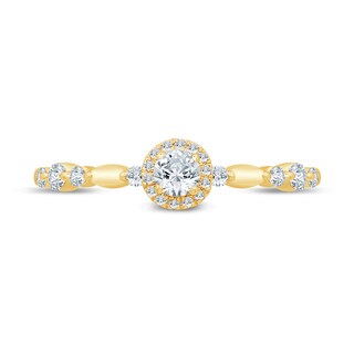0.29 CT. T.W. Diamond Frame Station Engagement Ring in 10K Gold (I/I3)