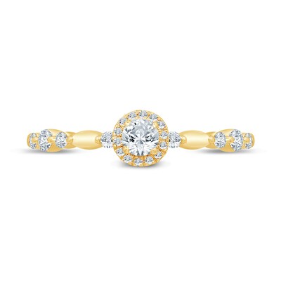 0.29 CT. T.W. Diamond Frame Station Engagement Ring in 10K Gold (I/I3)