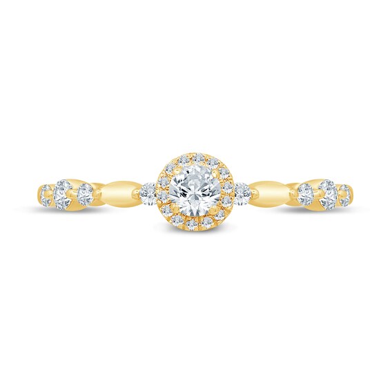 0.29 CT. T.W. Diamond Frame Station Engagement Ring in 10K Gold (I/I3)