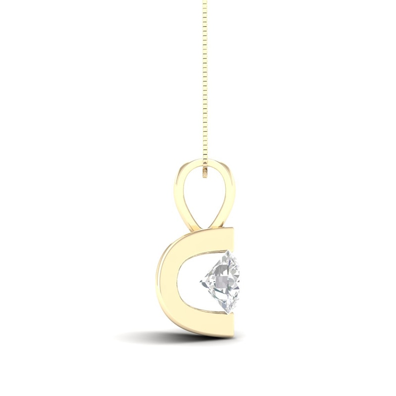 Main Image 2 of 0.50 CT. Canadian Certified Diamond Solitaire Tension-Set Pendant in 14K Gold (I/I2) - 17"