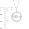 Circle of Gratitude® Collection 0.15 CT. T.W. Diamond "Mom" Twist Pendant and Drop Earrings Set in Sterling Silver