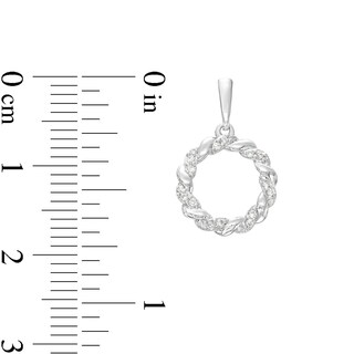 Circle of Gratitude® Collection 0.15 CT. T.W. Diamond "Mom" Twist Pendant and Drop Earrings Set in Sterling Silver