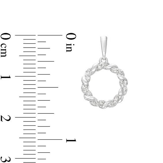 Circle of Gratitude® Collection 0.15 CT. T.W. Diamond "Mom" Twist Pendant and Drop Earrings Set in Sterling Silver