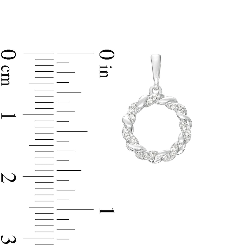 Circle of Gratitude® Collection 0.15 CT. T.W. Diamond "Mom" Twist Pendant and Drop Earrings Set in Sterling Silver