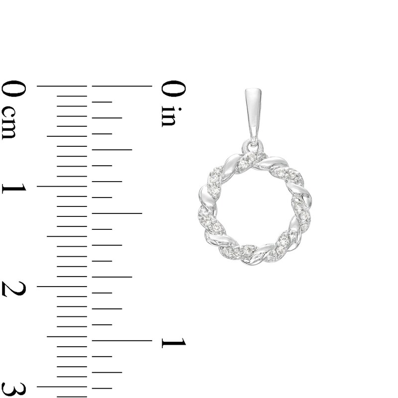 Circle of Gratitude® Collection 0.15 CT. T.W. Diamond "Mom" Twist Pendant and Drop Earrings Set in Sterling Silver