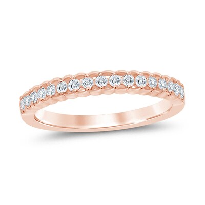 0.23 CT. T.W. Diamond Lattice-Style Stackable Band in 10K Rose Gold