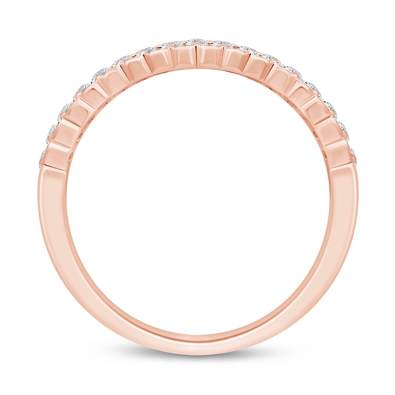 Main Image 3 of 0.23 CT. T.W. Diamond Lattice-Style Stackable Band in 10K Rose Gold