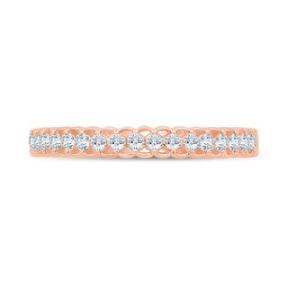 0.23 CT. T.W. Diamond Lattice-Style Stackable Band in 10K Rose Gold
