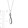 Thumbnail Image 3 of 0.15 CT. T.W. Black Diamond Elongated Infinity Pendant in Sterling Silver
