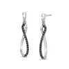 0.15 CT. T.W. Black Diamond Elongated Infinity Drop Earrings in Sterling Silver