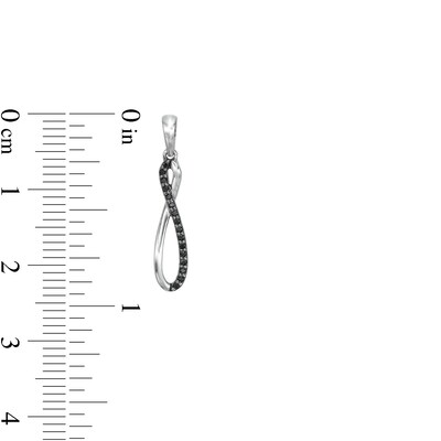 0.15 CT. T.W. Black Diamond Elongated Infinity Drop Earrings in Sterling Silver