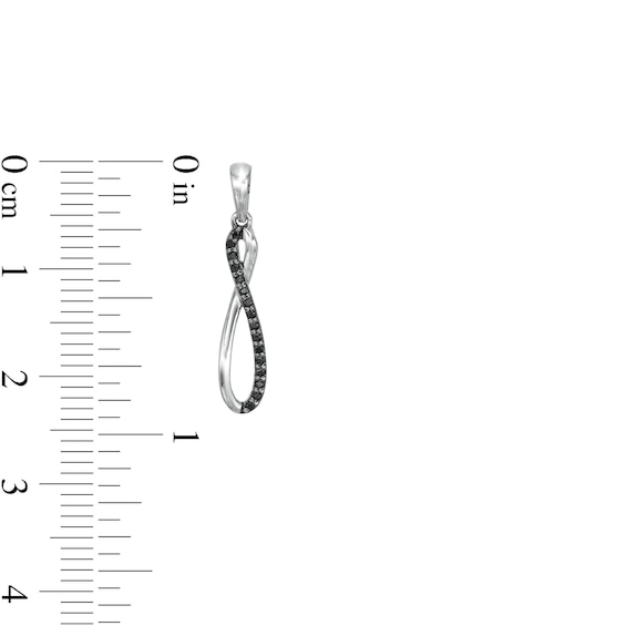 0.15 CT. T.W. Black Diamond Elongated Infinity Drop Earrings in Sterling Silver