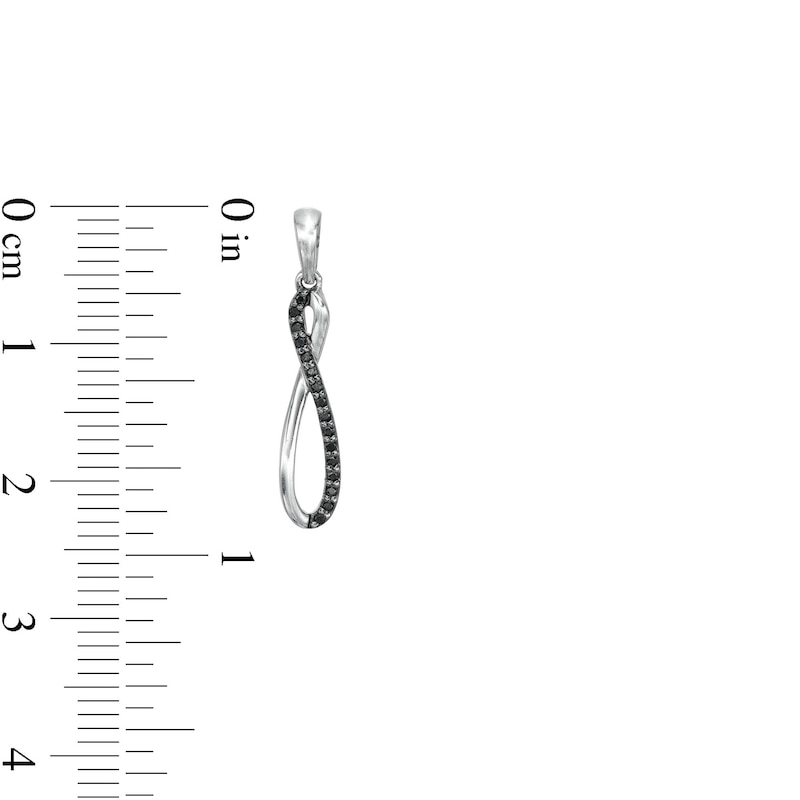 0.15 CT. T.W. Black Diamond Elongated Infinity Drop Earrings in Sterling Silver