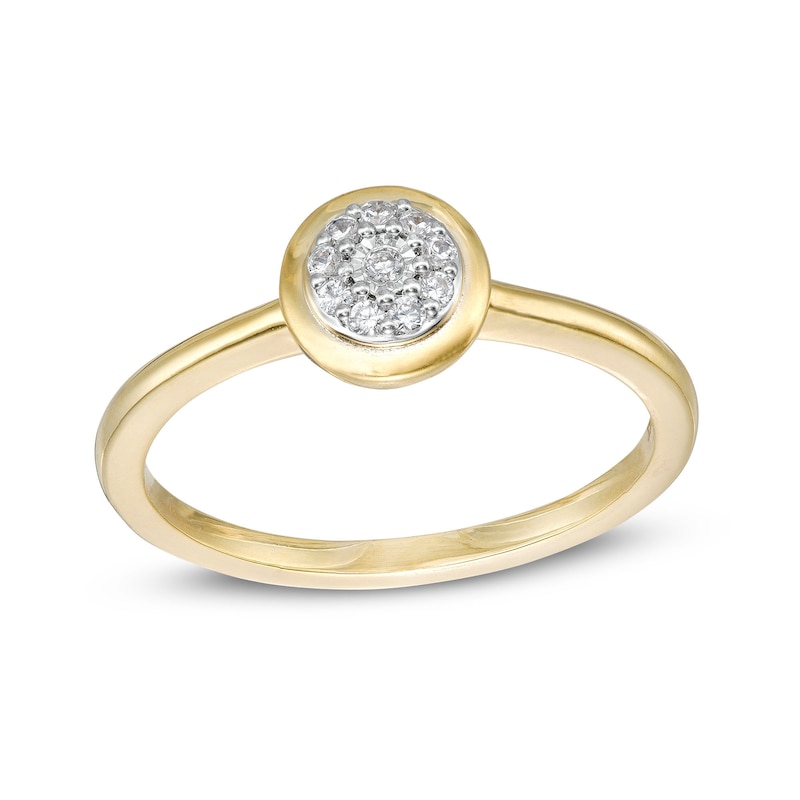 0.065 CT. T.W. Multi-Diamond Bezel Promise Ring in 10K Gold