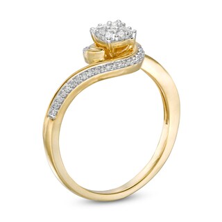 0.20 CT. T.W. Multi-Diamond Bypass Promise Ring in 10K Gold