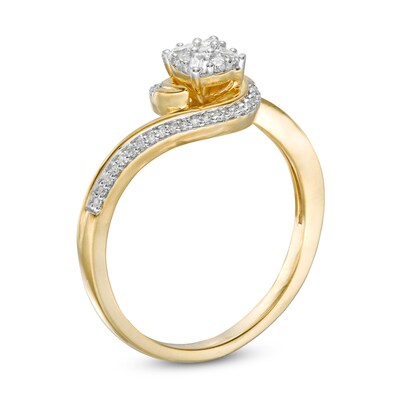 0.20 CT. T.W. Multi-Diamond Bypass Promise Ring in 10K Gold