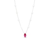Thumbnail Image 0 of Marquise Lab-Created Ruby and Oval Cultured Freshwater Pearl Station Necklace in Sterling Silver