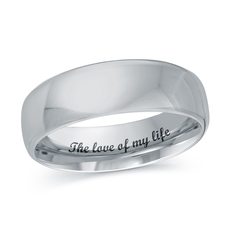 Main Image 1 of 5.5mm Engravable Euro Comfort Fit Wedding Band in 14K White Gold (1 Line)