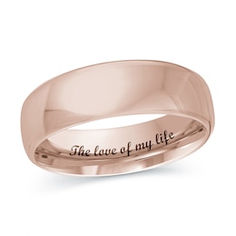 5.5mm Engravable Euro Comfort Fit Wedding Band in 14K Rose Gold (1 Line)