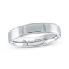 Thumbnail Image 1 of 4.0mm Engravable Bevelled Edge Wedding Band in 14K White Gold (1 Finish and Line)