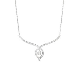 Unstoppable Love™ 0.20 CT. T.W. Diamond Dangle Flame Twist Necklace in Sterling Silver