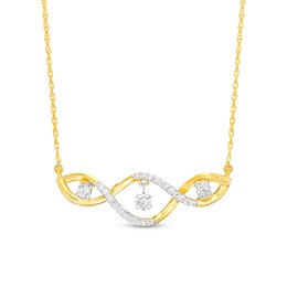 Unstoppable Love™ 0.15 CT. T.W. Diamond Dangle Cascading Necklace in 10K Gold