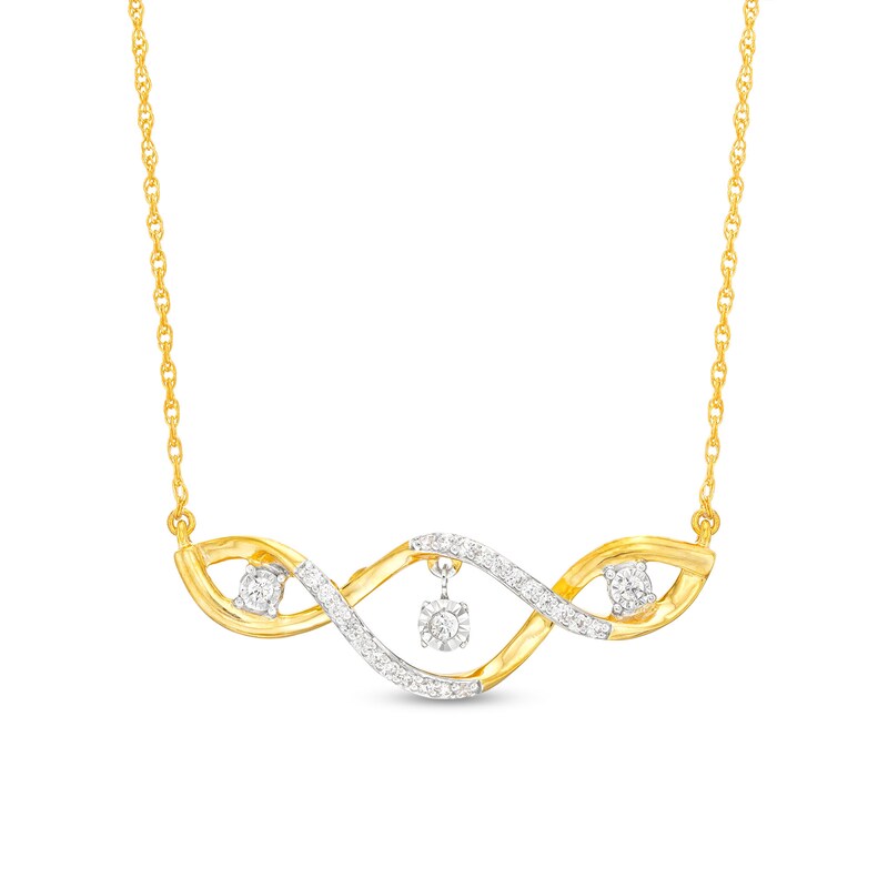 Unstoppable Love™ 0.15 CT. T.W. Diamond Dangle Cascading Necklace in 10K Gold
