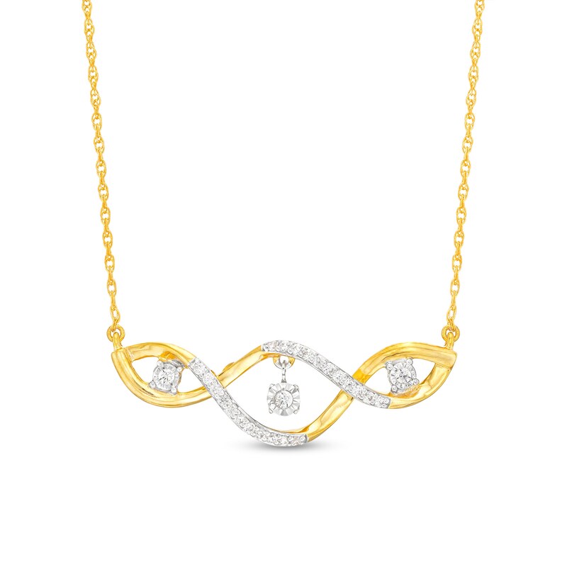 Unstoppable Love™ 0.15 CT. T.W. Diamond Dangle Cascading Necklace in 10K Gold|Peoples Jewellers