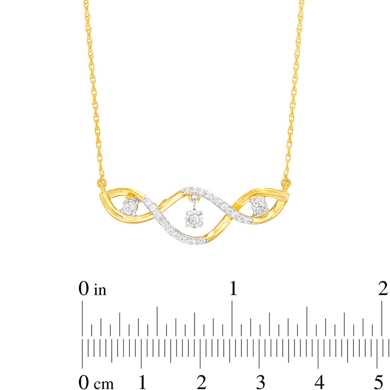 Main Image 3 of Unstoppable Love™ 0.15 CT. T.W. Diamond Dangle Cascading Necklace in 10K Gold