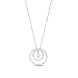 Unstoppable Love™ 0.25 CT. T.W. Diamond Dangle Double Circle Pendant in Sterling Silver