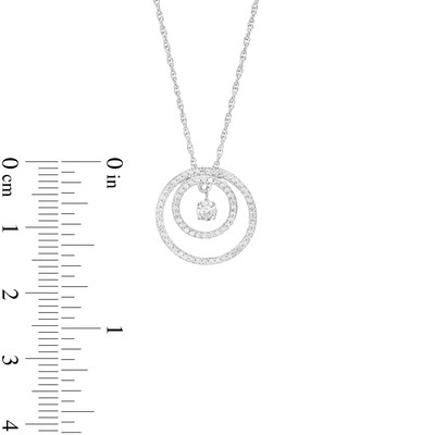 Unstoppable Love™ 0.25 CT. T.W. Diamond Dangle Double Circle Pendant in Sterling Silver
