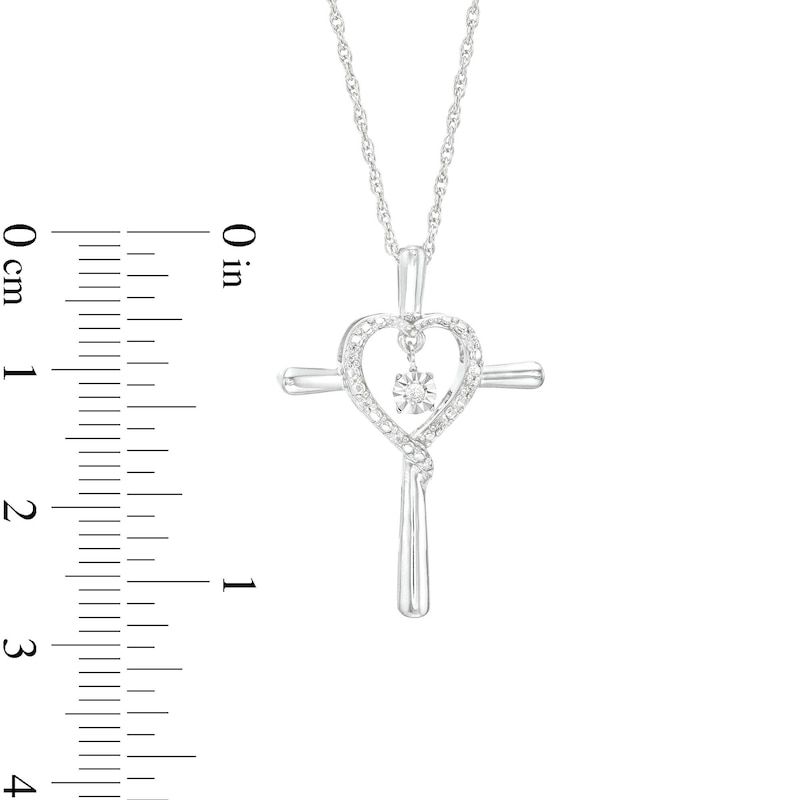 Unstoppable Love™ Diamond Accent Dangle Cross Pendant in Sterling Silver