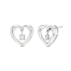 Thumbnail Image 0 of Unstoppable Love™ 0.05 CT. T.W. Diamond Solitaire Dangle Heart Stud Earrings in Sterling Silver