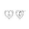 Thumbnail Image 0 of Unstoppable Love™ 0.05 CT. T.W. Diamond Solitaire Dangle Heart Stud Earrings in Sterling Silver