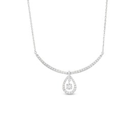 Unstoppable Love™ 0.30 CT. T.W. Diamond Dangle Teardrop Bar Necklace in Sterling Silver