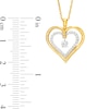 Thumbnail Image 2 of Unstoppable Love™ 0.15 CT. T.W. Diamond Dangle Double Heart Pendant in 10K Gold