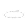 Thumbnail Image 1 of 0.04 CT. T.W. Diamond Frame Three Stone Anklet in Sterling Silver - 10"